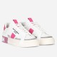 Dolce & Gabbana Custom 2.Zero White And Pink Trainers Pair View Dolce & Gabbana Custom 2.Zero White And Pink Trainers front three-quarter view