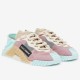 Dolce & Gabbana Mesh Low Top Trainers Nude Blue Pair Dolce & Gabbana Mesh Low Top Trainers in nude and blue front three-quarter view