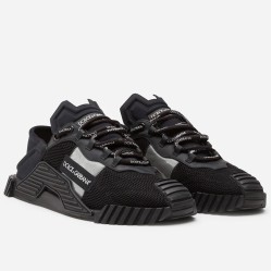 Dolce & Gabbana Dolce & Gabbana Black Mesh Low-Top Trainers