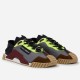 Dolce & Gabbana Low-Top Mesh Trainers Pair View in grey and yellow Pair of Dolce & Gabbana grey mesh trainers with yellow and brown accents in three-quarter view