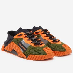 Dolce & Gabbana Dolce & Gabbana Mesh Slip-On Low-Top Trainers Orange Green Striking