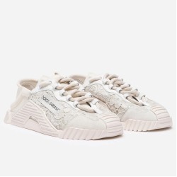 Dolce & Gabbana Dolce & Gabbana Lace Panel Chunky Low Top Trainers White