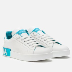 Dolce & Gabbana Dolce & Gabbana Portofino Leather Trainers Azure White Smooth