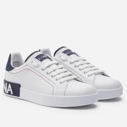 Dolce & Gabbana Dolce & Gabbana Portofino White Leather Logo Trainers Leather