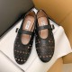 Replica Alaia Ballet Flats In Black Vienne Lambskin Uk