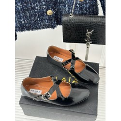 Alaia Criss Cross Ballet Flats in Black Leather UK Alaia Criss Cross Ballet Flats in Black Leather UK