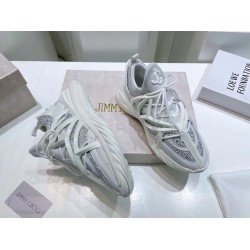 Jimmy Choo White Cosmos Crystal Embellished Low Top Trainers