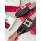 replica Roger Vivier Mini Broche Buckle Loafers in Black Patent Leather UK