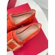 Replica Roger Vivier Soft Metal Buckle Loafers In Orange Suede UK replica Roger Vivier Soft Metal Buckle Loafers In Orange Suede UK