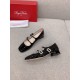 Replica Roger Vivier 2248 UNK1571 Buddha Luxury Replica Roger Vivier Tres Vivier Strass Buckle Mini Babies Ballerinas In Black Patent Leather Uk - 2248 - Buddha Luxury