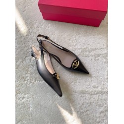 Valentino Bold Edition Vlogo Slingback Ballerinas In Black Leather Uk Valentino Bold Edition Vlogo Slingback Ballerinas In Black Leather Uk