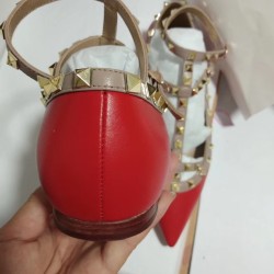 Valentino Cage Rockstud Ballet Flats In Red Calfskin Uk Valentino Cage Rockstud Ballet Flats In Red Calfskin Uk