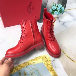 Valentino Red Leather VLogo Combat Boots UK Valentino Red Leather VLogo Combat Boots UK