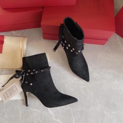 Valentino Rockstud Flair 85MM Ankle Boots In Black Suede UK Valentino Rockstud Flair 85MM Ankle Boots In Black Suede UK