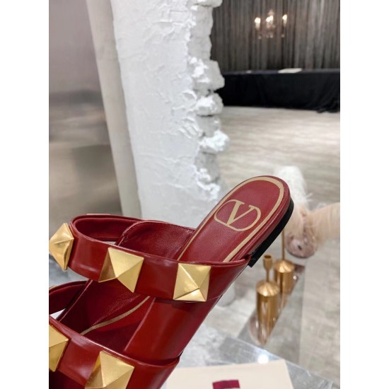 Replica Valentino Roman Stud Flat Mules In Bordeaux Leather UK replica Valentino Roman Stud Flat Mules In Bordeaux Leather UK