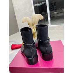Valentino VLogo Signature Ankle Boots In Black Leather UK Valentino VLogo Signature Ankle Boots In Black Leather UK