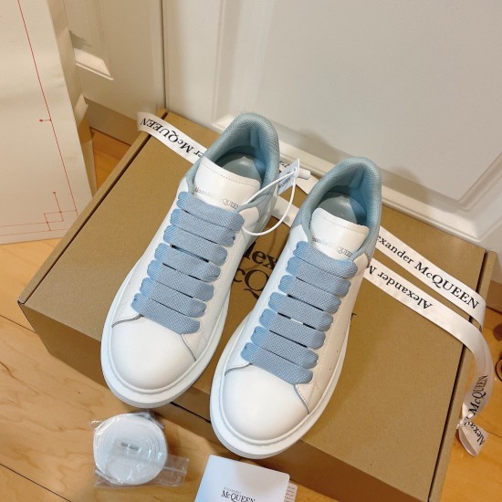 replica alexander mcqueenoversized sneakers with blue patent heel uk