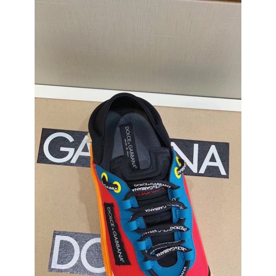 Dolce & Gabbana Red And Blue Colour-Block Low-Top Trainers Laces and Insole Dolce & Gabbana Red And Blue Colour-Block Low-Top Trainers tongue and insole detail