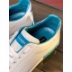 Dolce & Gabbana Portofino Trainer Collar Detail in white and blue Close-up view of inner lining and tongue branding on Dolce & Gabbana Trainer in white and blue