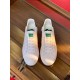 Dolce & Gabbana Portofino White Trainers Overhead View in white and green Direct top view of both white leather Portofino trainers showing laces and green tongue patches