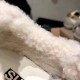 Golden Goose Super-Star Shearling Collar Texture in white and grey Close-up shot of fluffy off-white shearling lining around the shoe collar in white and grey