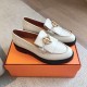 replica hermesimpact loafers in white leather uk