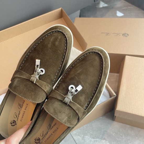 Replica loro pianasummer charms walk loafers in olive suede leather uk replica loro pianasummer charms walk loafers in olive suede leather uk