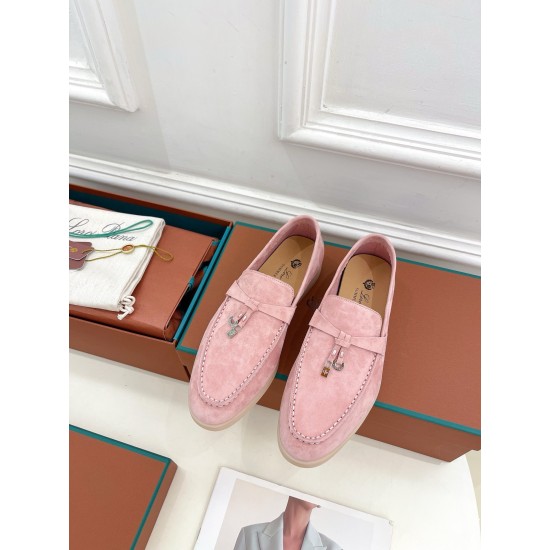Replica loro pianasummer charms walk loafers in pink suede leather uk replica loro pianasummer charms walk loafers in pink suede leather uk