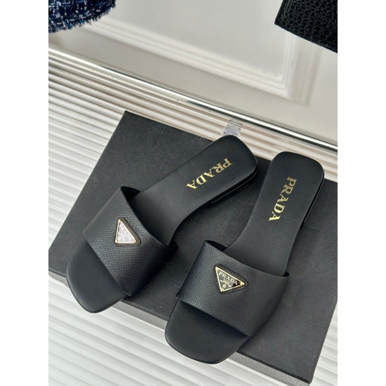 replica pradaslides in black saffiano leather uk