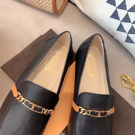 replica todsblack chain-embellished leather loafers uk