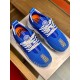 Versace Chain Reaction Blue Trainers Overhead Pair in blue and white Overhead view of both blue Versace Chain Reaction trainers showing lacing and toe caps in blue and white