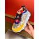 Versace Chain Reaction Baroque Print White Trainers Front View in white and yellow Front view of the Versace Chain Reaction Baroque Print White Trainer highlighting the laced upper and toe cap in white and yellow