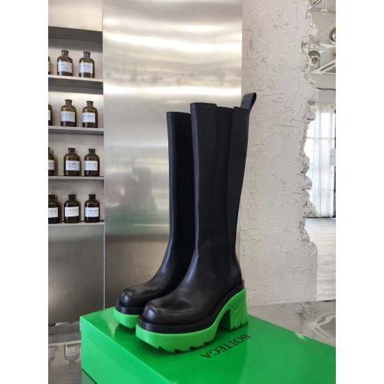 replica Bottega Veneta Flash Knee-high Boots with Green Outsole UK