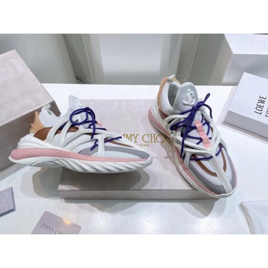 Replica Jimmy Choo Wowens Cosmos Trainers  In White And Pink Leather Uk - 2455 - Buddha Luxury