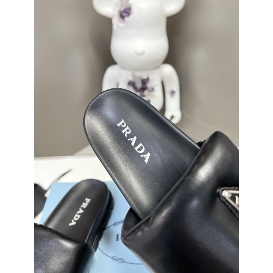 Replica Prada Slides In Black Soft Padded Nappa Leather UK replica Prada Slides In Black Soft Padded Nappa Leather UK