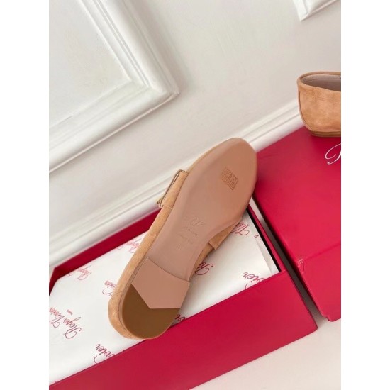 Replica Roger Vivier Soft Metal Buckle Loafers In Brown Suede UK replica Roger Vivier Soft Metal Buckle Loafers In Brown Suede UK