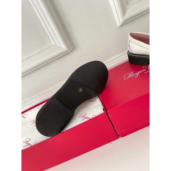 Replica Roger Vivier Viv Rangers Stitch Strass Loafers In White Leather UK replica Roger Vivier Viv Rangers Stitch Strass Loafers In White Leather UK