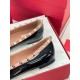 Replica Valentino Rockstud Ballerina In Black Patent Leather Uk - 2475 - Buddha Luxury