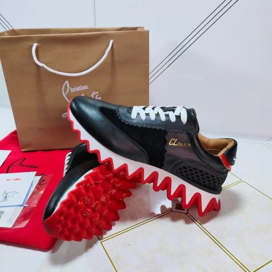 Replica Christian Louboutin Trainers Loubishark  In Black Leather Uk - 2365 - Buddha Luxury