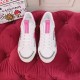 Dolce & Gabbana Custom 2.Zero Trainers Top View in white and pink Top-down view of white and pink Dolce & Gabbana Custom 2.Zero trainers showing lacing