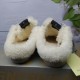Golden Goose Super-Star Sabot Open Back View in white Golden Goose Super-Star Sabot white trainers open back view showing plush shearling trim