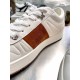 Jimmy Choo Leather Low Top Trainers White Brown Suede and Hardware Detail Jimmy Choo Leather Low Top Trainers White Brown suede panel and metallic star eyelet detail