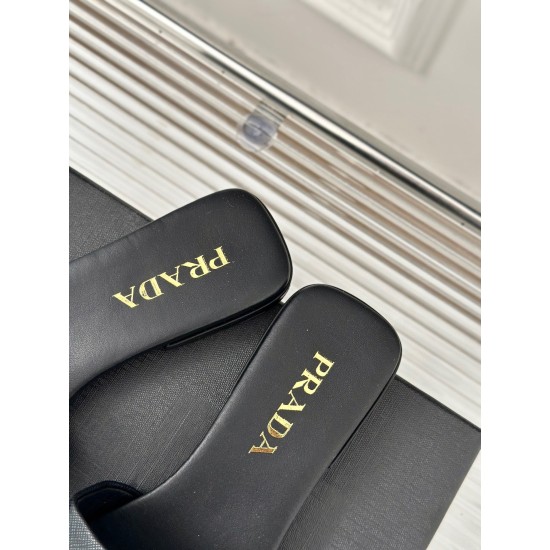 replica pradaslides in black saffiano leather uk