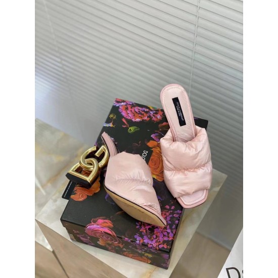 Replica Dolce & Gabbana 2831 UNK61 Buddha Luxury Replica Dolce Gabbana Pink Down-Padded Mules With Dg Pop Heel Uk - 2831 - Buddha Luxury