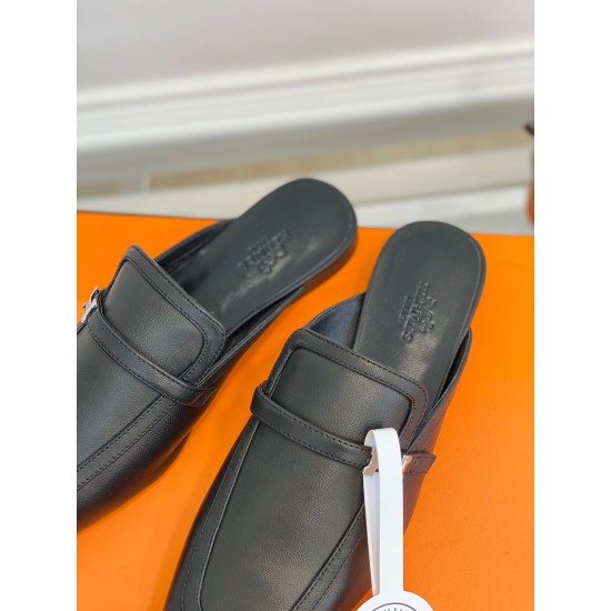 Replica Hermes 2938 H1511 Buddha Luxury Replica Hermes Groupie Mules In Black Calfskin Uk - 2938 - Buddha Luxury