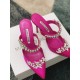 Replica Manolo Blahnik 2825 MB21 Buddha Luxury Replica Manolo Blahnik Lurum Crystal 90Mm Mules In Rose Red Satin Uk - 2825 - Buddha Luxury