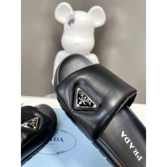 Replica Prada Slides In Black Soft Padded Nappa Leather UK replica Prada Slides In Black Soft Padded Nappa Leather UK