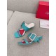Replica Roger Vivier Viv Choc Side Strass Buckle Mules in Blue Leather UK replica Roger Vivier Viv Choc Side Strass Buckle Mules in Blue Leather UK