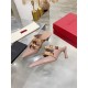 replica Valentino Roman Stud Mules 65mm In Rose Cannelle Calfskin UK
