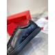 Christian Louboutin Louis Junior Flat Black Leather Detail Close-up detail of the black leather upper and ventilation eyelets on the Christian Louboutin Louis Junior Flat trainer